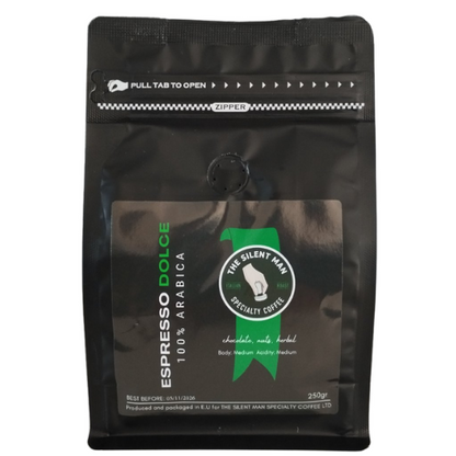 The Silent Man Dolce Blend Ground Coffee 250g