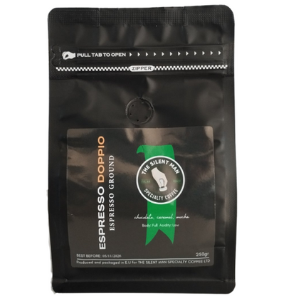 The Silent Man Doppio Blend Ground Coffee 250g